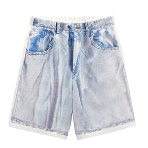 Zara Printed Denim Shorts